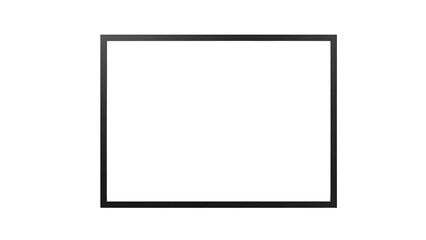 Minimalist Black Picture Frame isolated on transparent background.