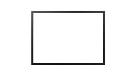 Minimalist Black Picture Frame isolated on transparent background.