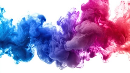Vibrant Abstract Art with Colorful Smoke on White Background