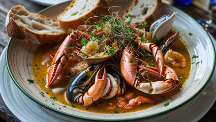 cooked crab with seafood