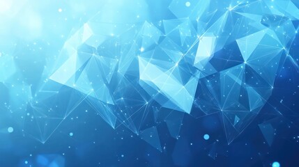 Abstract blue geometric network background. Possible use Digital technology, futuristic design