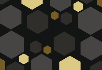 Geometric hexagon seamless pattern. Vector illustration. Dark background.