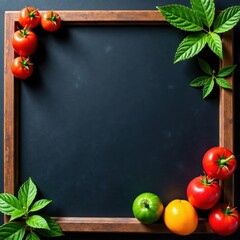 Chalkboard Background Cafe Menu with Fresh Food Items, cafe, ingredients