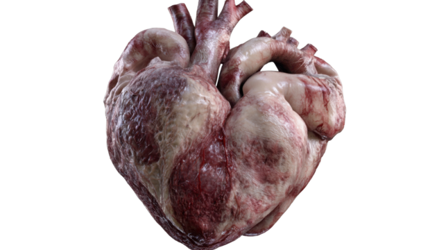 anatomical heart isolated on white background