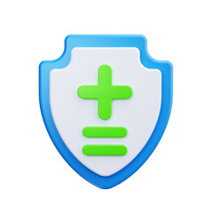 Health shield 3d render icons