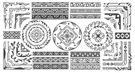 Intricate Floral & Geometric Borders &ndash; Decorative Frame Ornaments for Design