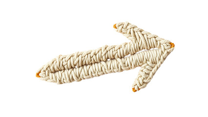 Twine Rope Arrow Direction isolated on transparent background.