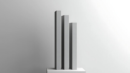 Obraz premium 3D Minimalist Sculpture of Abstract Geometric Shapes on Pedestal