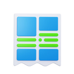 Fototapeta premium Voucher with QR Code 3d render icons