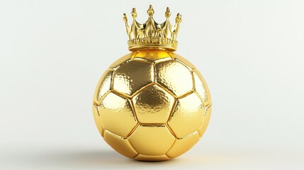 1. **Golden Soccer Ball with King's Crown on Transparent Background**