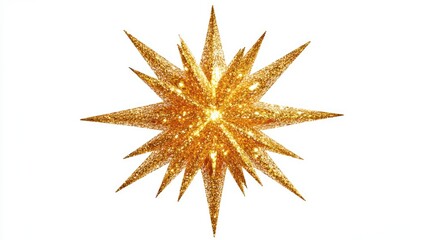 **"Christmas Decoration: Brocaded Gold Star Isolated on White and Transparent PNG Background"**Here is the arranged tag with commas: