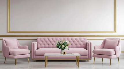 Chic pastel living room interior design showcase modern space gigapixel quality elegant ambiance