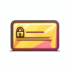 Fototapeta premium Credit card with padlock illustration on a colorful background 