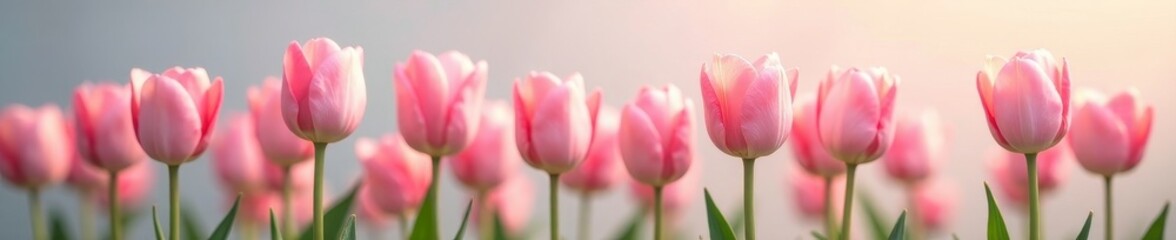 Fototapeta premium Pastel tulips, soft abstract blooms, springtime serenity, pastel, peaceful
