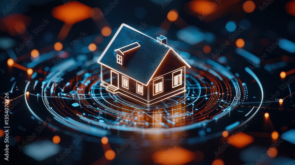 Poster a futuristic ar interface analyzing housing data with ai recommendations