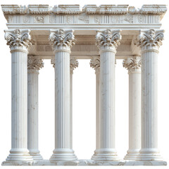 Fototapeta premium Amazing Ancient Roman Columns Isolated on transparent background PNG