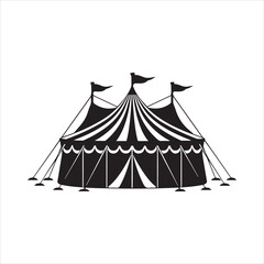 a circus tent with striped silhouette  © Arafat