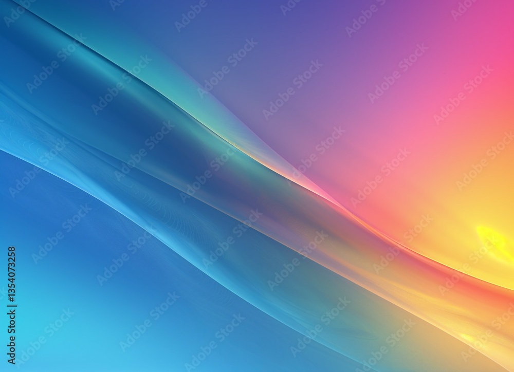 Poster abstract art background with dreamy gradient colors，geometric wave abstract design concept
