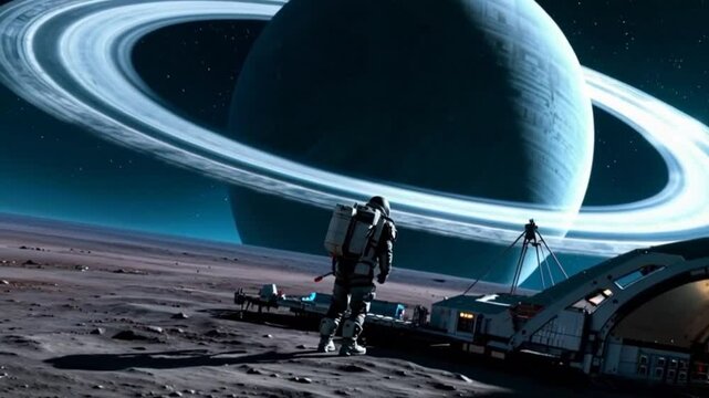 cool animation of astronaut activities in Unknow Planet