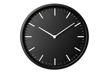 Modern black clock showing time on a white background for time management concept