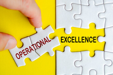 Operational Excellence text on jigsaw puzzle representing business strategy and improvement concept.