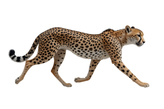 Realistic Cheetah Illustration in Dynamic Walking Pose