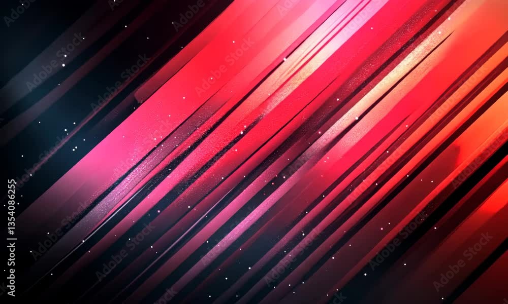 Poster dynamic red and blue angled lines with glittering particles abstract background