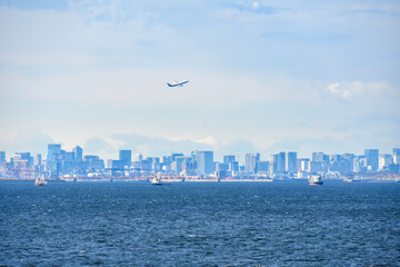海ほたるから見た東京のビル群