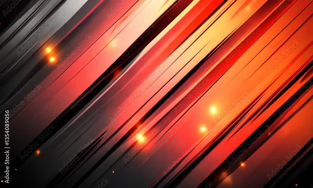 Poster Dynamic Red and Black Diagonal Lines with Particle Effects Background Animation