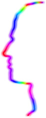 Neon Face in transparent background