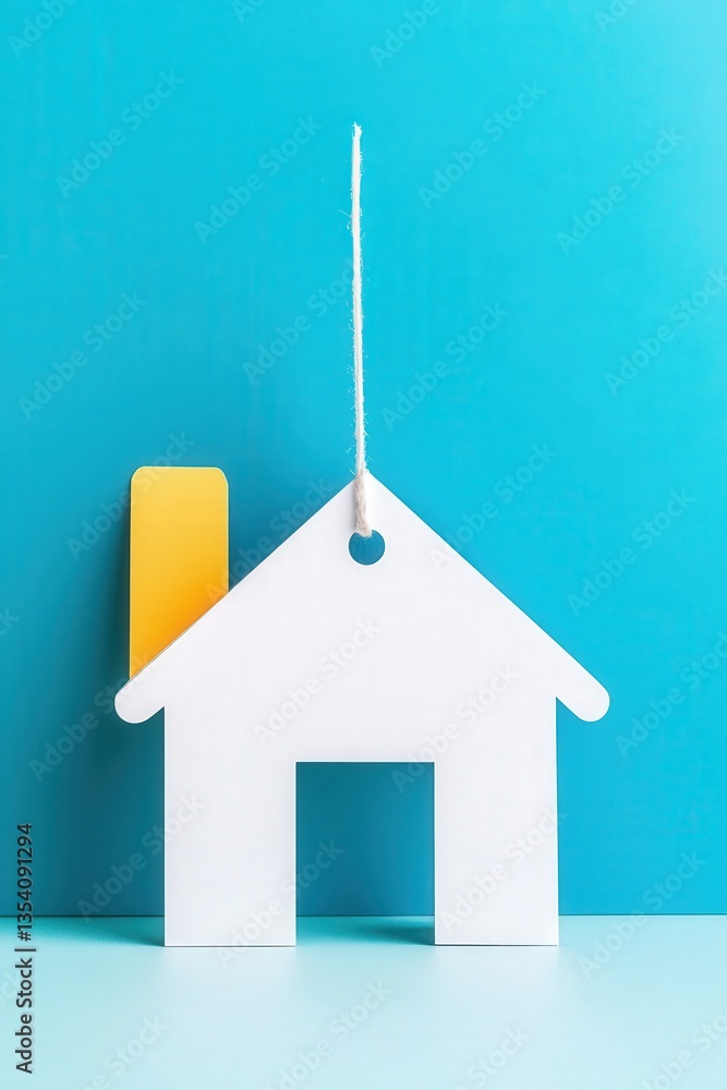 Poster a minimalistic representation of home affordability with a price tag.