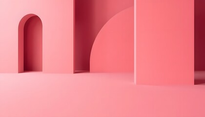 Abstract Pink Architectural Forms