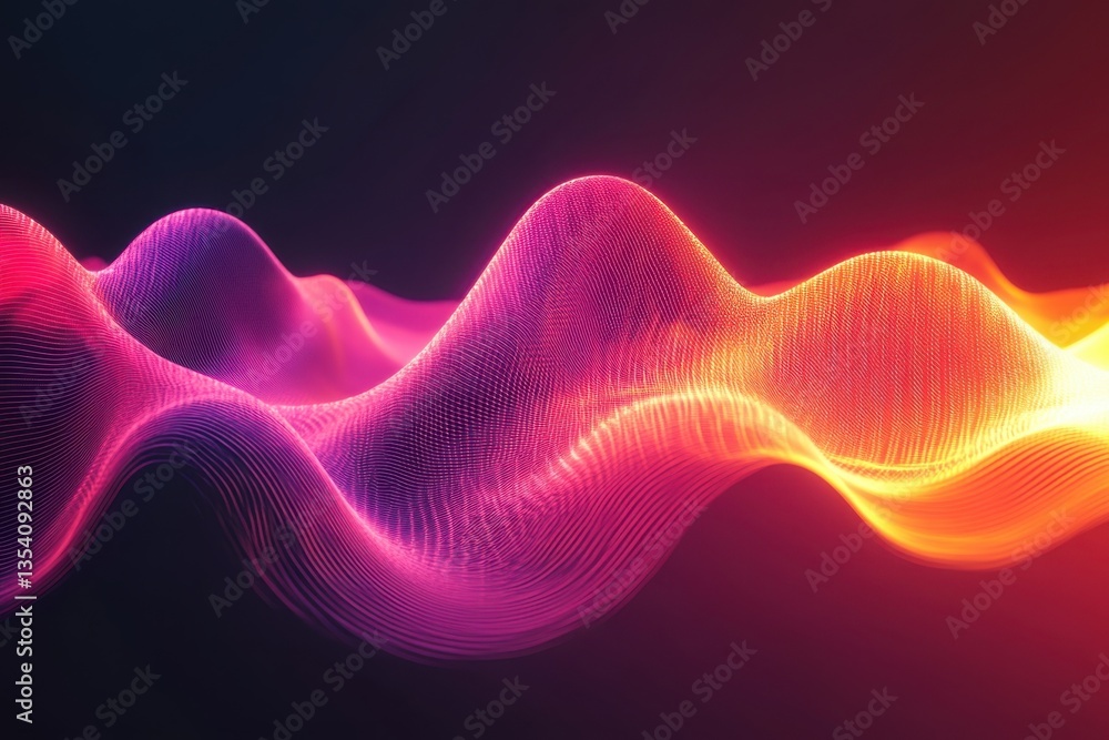 Poster colorful soundwave patterns create a vibrant visual representation of music