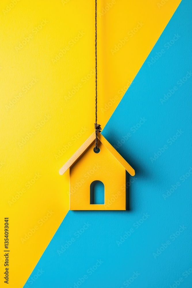 Poster a minimalistic representation of home affordability with a price tag.