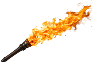 Bright Flame Emanating from a Classic Torch with Fiery Energy
