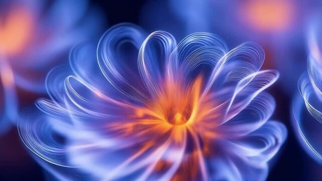 Glowing flower, vibrant mood, abstract design, colorful background 