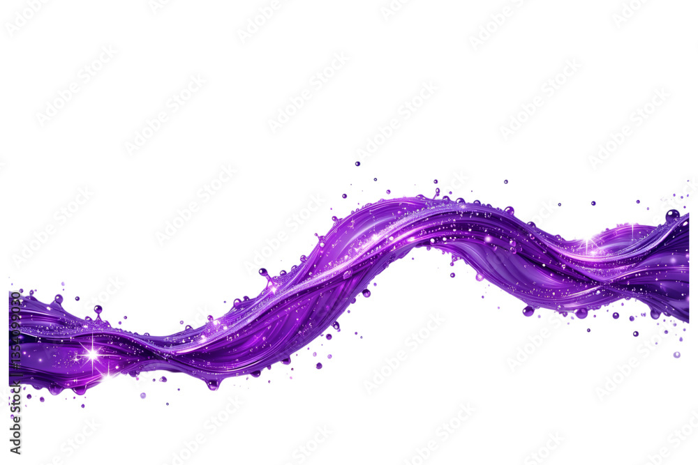 Canvas Prints ethereal purple wave with glittering particles and flowing design