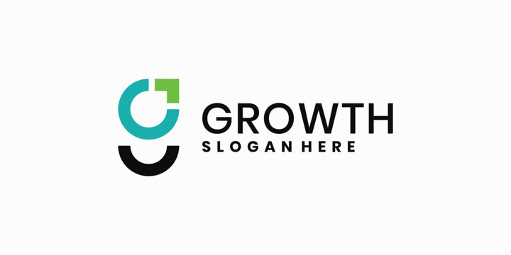 Modern growth logo idea design. Arrow shapes logo design in letter G