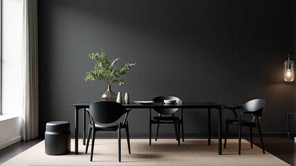 modern living room with table