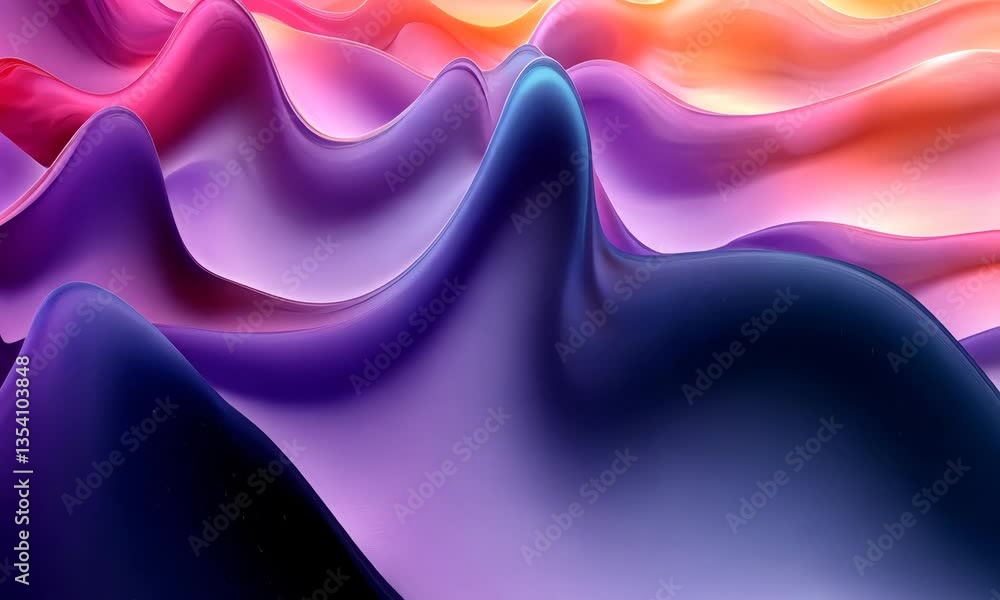 Poster mesmerizing gradient waves flowing smoothly, perfect for modern abstract backgrounds