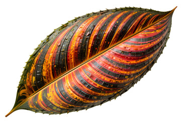 Vibrant Leaf with Intricate Patterns and Rich Colors in Nature