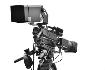 Digital video camera only use Television Professional isolated on white background
