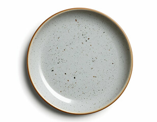 Elegant Speckled Plate on White Background Shows Tableware Concept