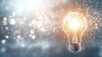 Illuminated lightbulb, innovative idea, abstract background, for inspiration