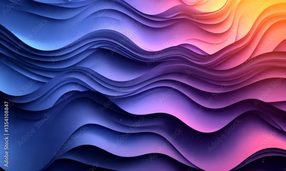 Poster abstract wavy background with vibrant colorful gradients and elegant flowing shapes