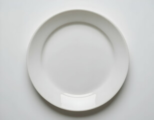 Plain White Dinner Plate on White Background Minimalist Food Presentation