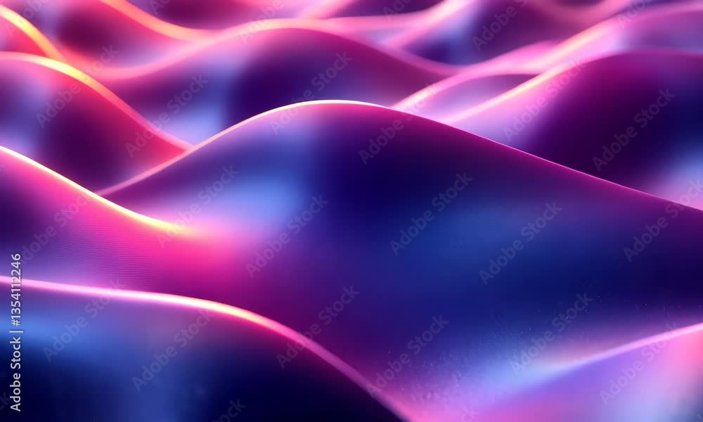 Poster abstract iridescent waves of light and shadow creating a serene and mesmerizing backdrop
