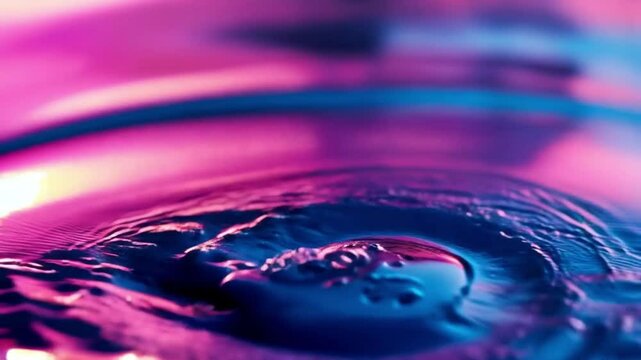 Colorful water droplet, artistic mood, rippling background, abstract design