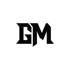 GM monogram logo design letter text name symbol monochrome logotype alphabet character simple logo