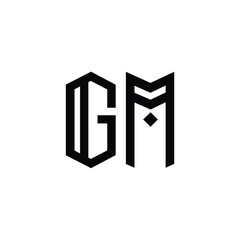 GM monogram logo design letter text name symbol monochrome logotype alphabet character simple logo